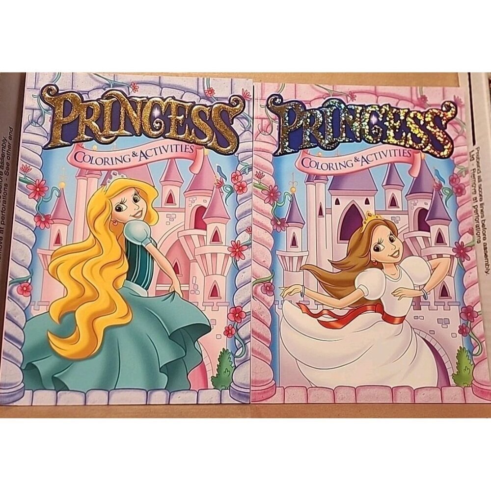 2 Pack PRINCESS Fun Coloring & Activities Colorful Book 96 Pages BRAND NEW!